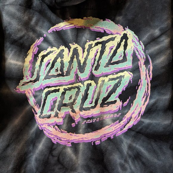 Santa Cruz Skateboards Gray Bleach Dye Pullover Hoodie size Small - Picture 6 of 6